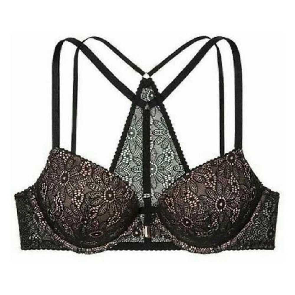 VICTORIA SECRET BOMBSHELL ADD 2 CUP BRA STRAPPY RACERBACK DAISY LACE